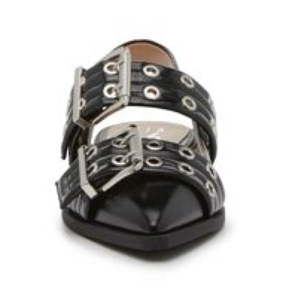 Mix No. 6 Sybel Flat black faux patent leather  silver hardware 9.5 nwot - Picture 5 of 16